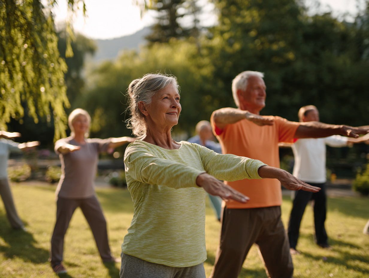 Люди різного віку займаються спортом разом