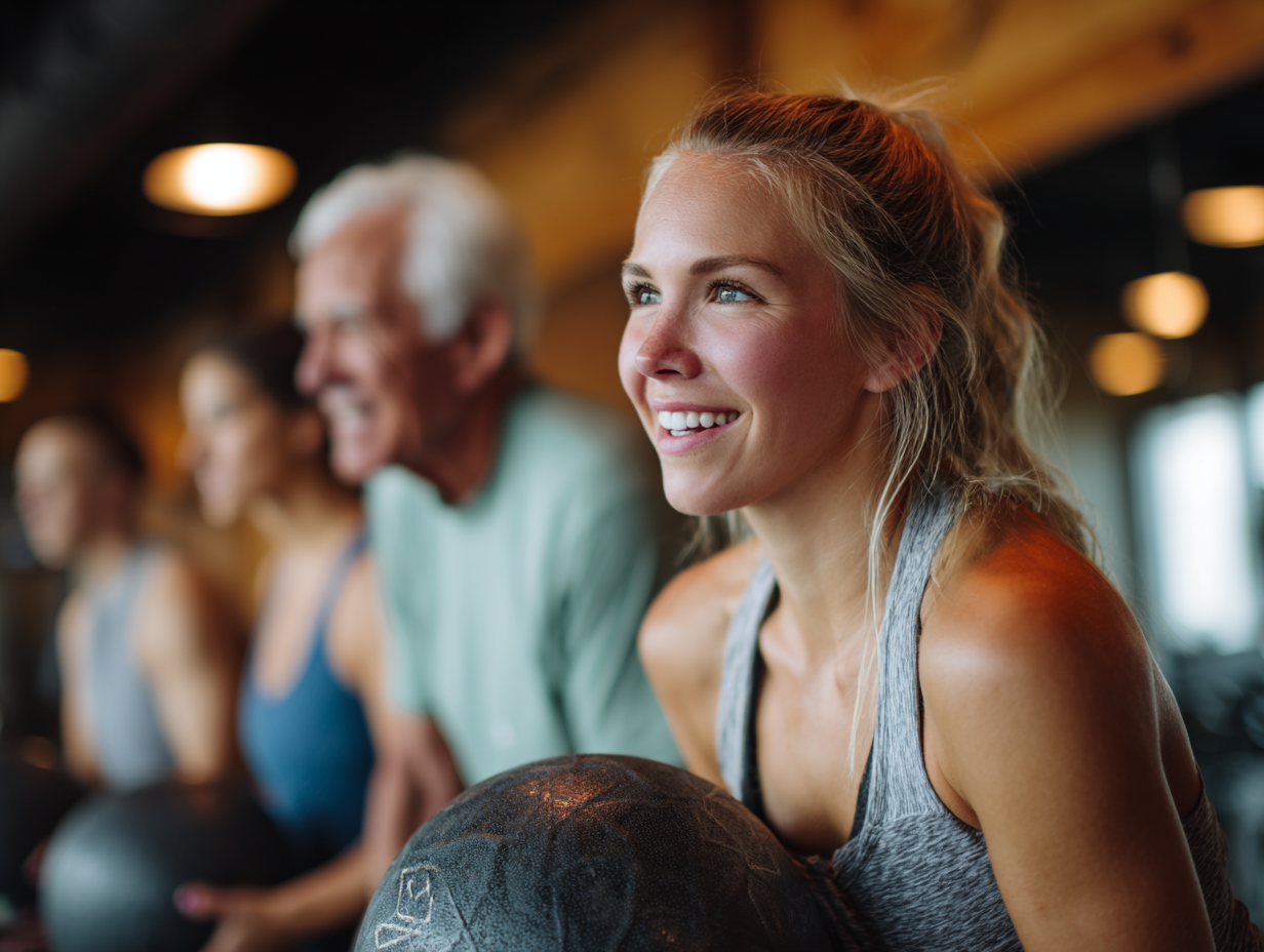 Старші та молоді люди разом займаються активною діяльністю на природі